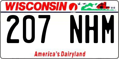 WI license plate 207NHM