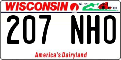 WI license plate 207NHO