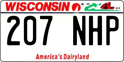 WI license plate 207NHP