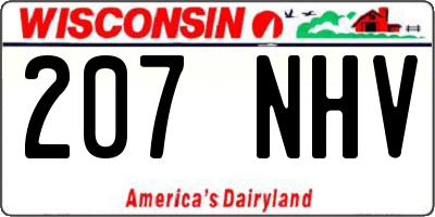 WI license plate 207NHV