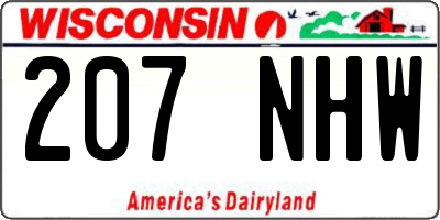 WI license plate 207NHW