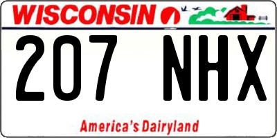 WI license plate 207NHX