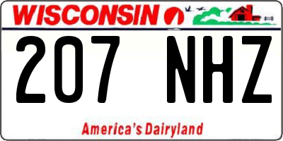 WI license plate 207NHZ
