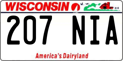 WI license plate 207NIA
