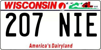 WI license plate 207NIE