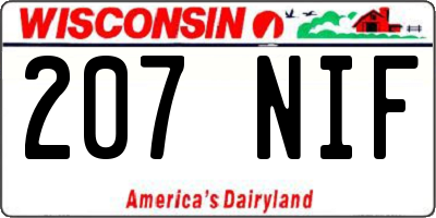 WI license plate 207NIF