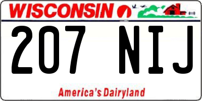 WI license plate 207NIJ