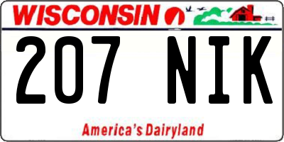 WI license plate 207NIK