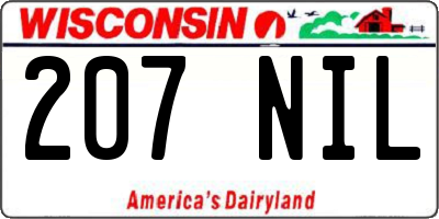 WI license plate 207NIL