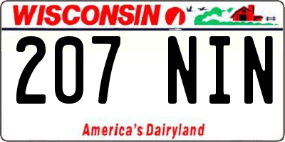 WI license plate 207NIN