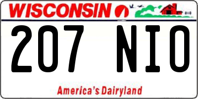 WI license plate 207NIO