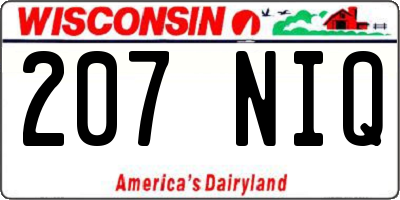 WI license plate 207NIQ
