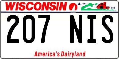 WI license plate 207NIS
