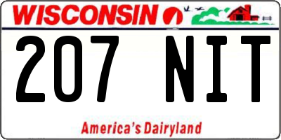 WI license plate 207NIT