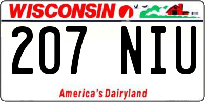 WI license plate 207NIU