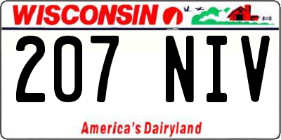 WI license plate 207NIV