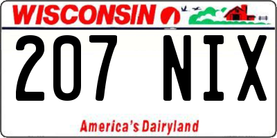 WI license plate 207NIX