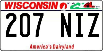 WI license plate 207NIZ