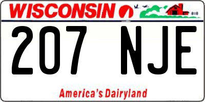 WI license plate 207NJE