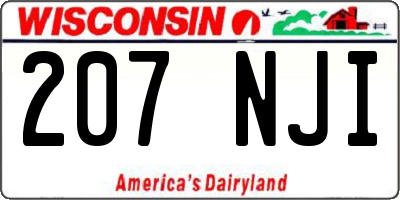 WI license plate 207NJI