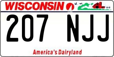 WI license plate 207NJJ