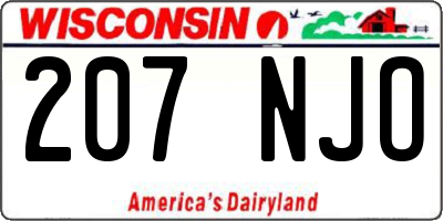 WI license plate 207NJO