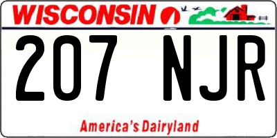 WI license plate 207NJR