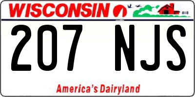 WI license plate 207NJS