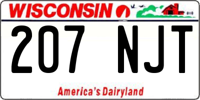 WI license plate 207NJT