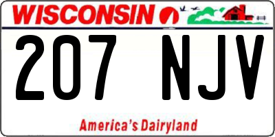 WI license plate 207NJV