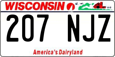 WI license plate 207NJZ