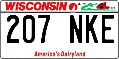WI license plate 207NKE