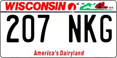 WI license plate 207NKG
