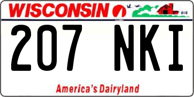 WI license plate 207NKI
