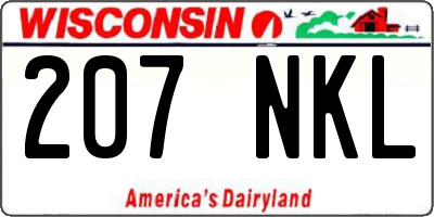 WI license plate 207NKL
