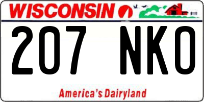 WI license plate 207NKO