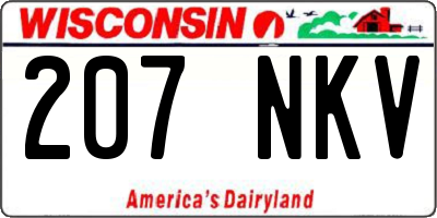 WI license plate 207NKV