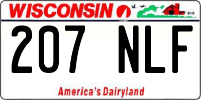WI license plate 207NLF