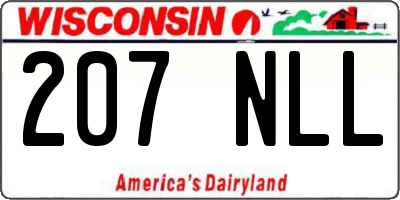 WI license plate 207NLL