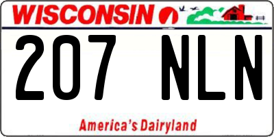 WI license plate 207NLN