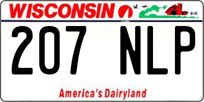 WI license plate 207NLP