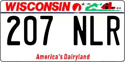 WI license plate 207NLR