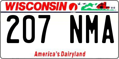 WI license plate 207NMA