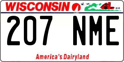WI license plate 207NME