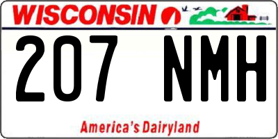 WI license plate 207NMH