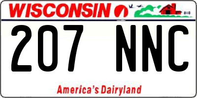 WI license plate 207NNC