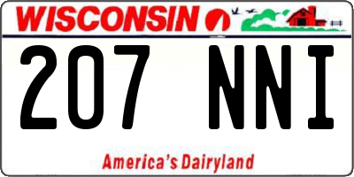 WI license plate 207NNI