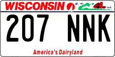 WI license plate 207NNK