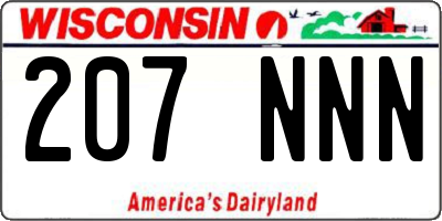 WI license plate 207NNN