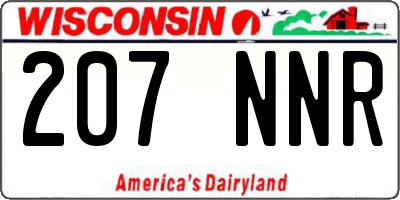 WI license plate 207NNR